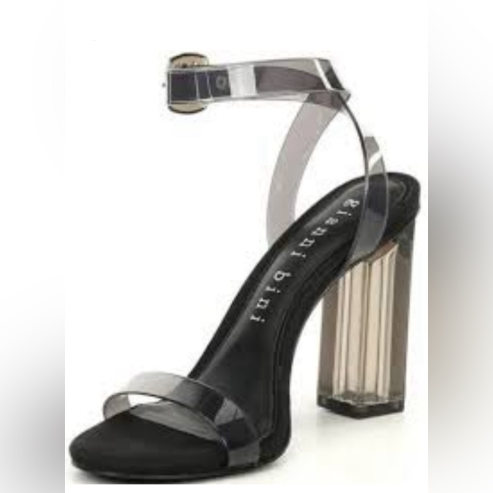 Gianni Bini Ahrley Clear Vinyl Ankle Strap Strappy Sandals size 8